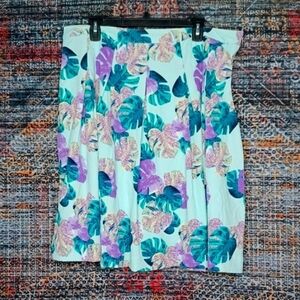 Chadwicks womens colorful floral lined below knee skirt 18 NWOT
